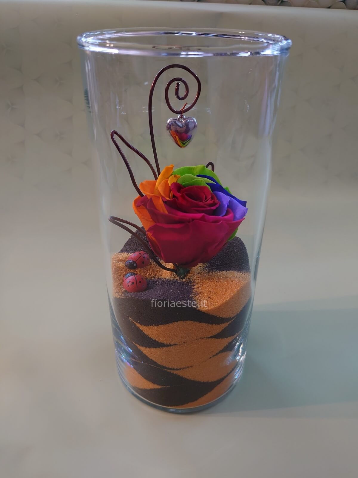 vaso vetro con rosa stabilizzata » Fiori a Este, Ospedaletto